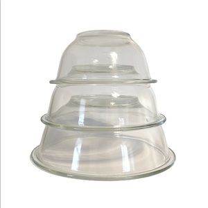COPY - Set of 3, Vintage Pyrex Clear Mixing Bowls Set #322, #323, #325